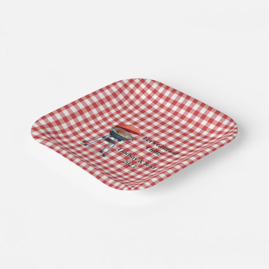 Let's Grill and Chill 7" Square Paper Teller (Gewinkelt)