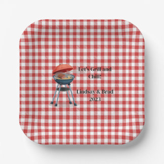 Let's Grill and Chill 7" Square Paper Teller