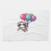 Let's Hang Out It's My Birthday Balloon Sloth , Cu Geschirrtuch (Horizontal)