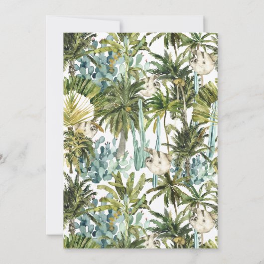 Let's Hang Out Sloth Jungle 1st Birthday Einladung (Rückseite)