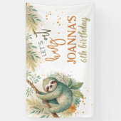 Let's hang out sloth kids birthday banner (Vertikal)