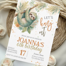 Let's hang out sloth kids birthday