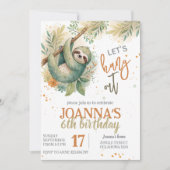Let's hang out sloth kids birthday einladung (Vorderseite)