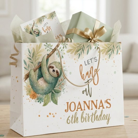 Let's hang out sloth kids birthday große geschenktüte