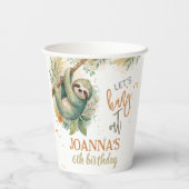 Let's hang out sloth kids birthday pappbecher (Rückseite)