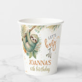 Let's hang out sloth kids birthday pappbecher (Vorderseite)