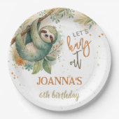 Let's hang out sloth kids birthday pappteller (Vorderseite)