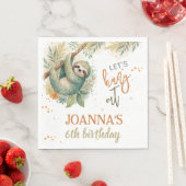 Let's hang out sloth kids birthday serviette (Beispiel)