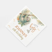Let's hang out sloth kids birthday serviette (Ecke)