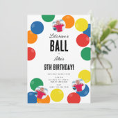 Let's Have a Ball Kids Birthday Party Theme Einladung (Stehend Vorderseite)