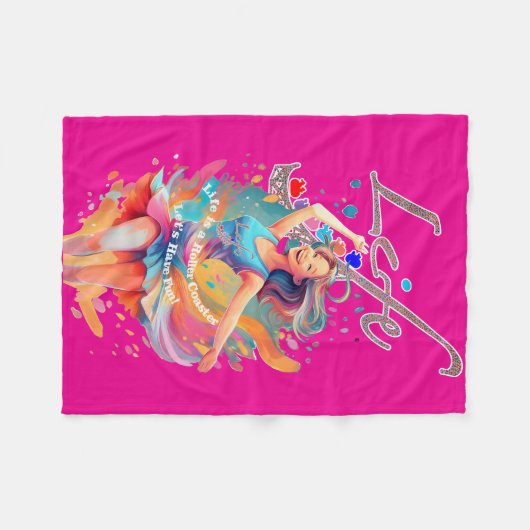 Let's Have Fun,Life a Roller Coaster Fleecedecke (Vorderseite (Horizontal))