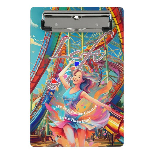 Let's Have Fun,Life a Roller Coaster Mini Klemmbrett (Vorderseite)