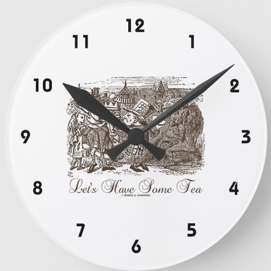 Let's Have Some Tea Wonderland Alice Haigha Hatta Runde Wanduhr
