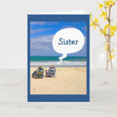 LET'S HIT THE BEACH FOR YOUR BIRTHDAY "SISTER" KARTE (Gelbe Blume)