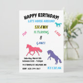 "Let's Horse Around" Einladung zum Geburtstag (Stehend Vorderseite)