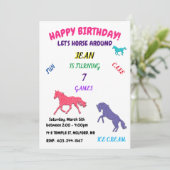 "Let's Horse Around" Einladung zum Geburtstag (Stehend Vorderseite)