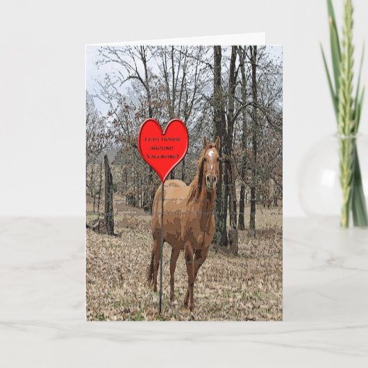 Lets Horse Around Valentine Feiertagskarte (Vorderseite)