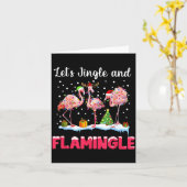 Let's Jingle And Flamingle Funny Flamingo Christma Karte (Gelbe Blume)