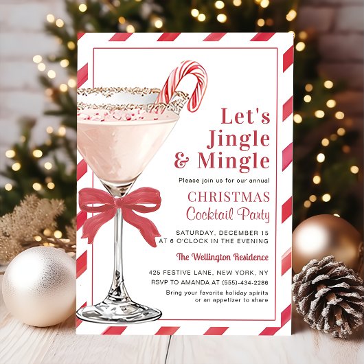 Lets Jingle and Mingle Christmas Cocktail Party Einladung