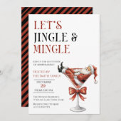 Let's Jingle and Mingle, Santa christmas Party Einladung (Vorne/Hinten)