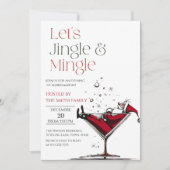 Let's Jingle and Mingle,  Santa Cocktail  Einladung (Vorderseite)