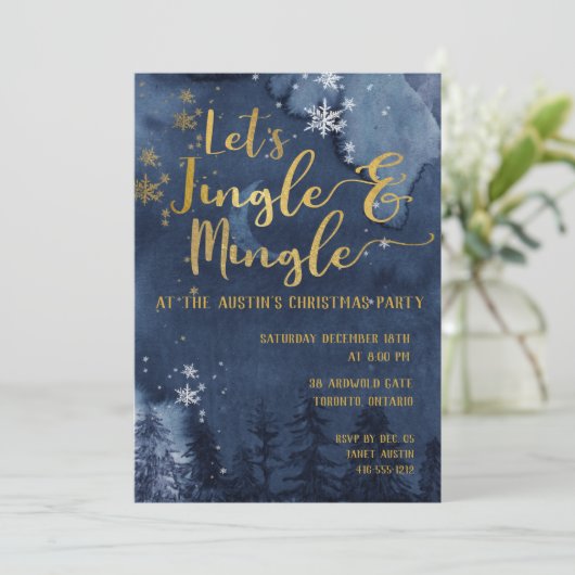 Let's Jingle & Mingle Holiday Party Einladung (Stehend Vorderseite)