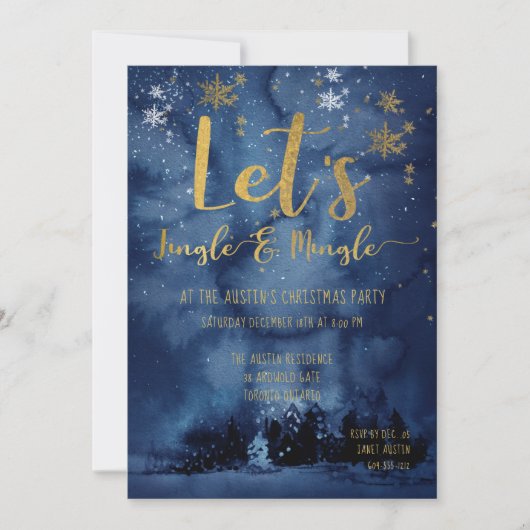 Let's Jingle & Mingle Holiday Party Einladung (Vorderseite)