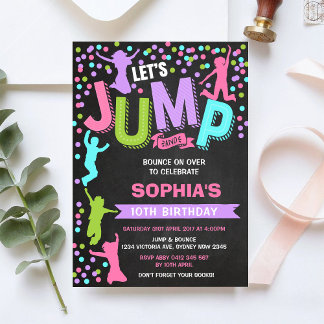 Let's Jump and Play Birthday Invitation Einladung