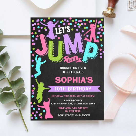 Let's Jump and Play Birthday Invitation Einladung
