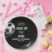 Let's Kick up the fun!, Fun Soccer Birthday Pappteller (Party)