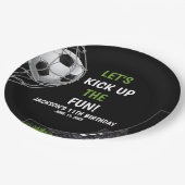 Let's Kick up the fun!, Fun Soccer Birthday Pappteller (Schrägansicht)