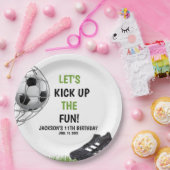 Let's Kick up the fun!, Fun Soccer Birthday Pappteller (Party)