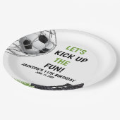 Let's Kick up the fun!, Fun Soccer Birthday Pappteller (Schrägansicht)