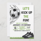 Let's Kick up the fun!, Funny Soccer Birthday Einladung (Vorderseite)