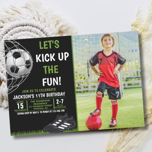 Let's Kick up the fun!, Funny Soccer Birthday Einladung