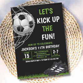 Let's Kick up the fun!, Funny Soccer Birthday Einladung