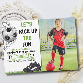 Let's Kick up the fun!, Funny Soccer Birthday Einladung