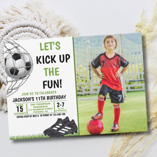 Let's Kick up the fun!, Funny Soccer Birthday Einladung