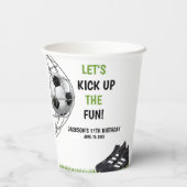 Let's Kick up the fun!, Funny Soccer Birthday Pappbecher (Rückseite)