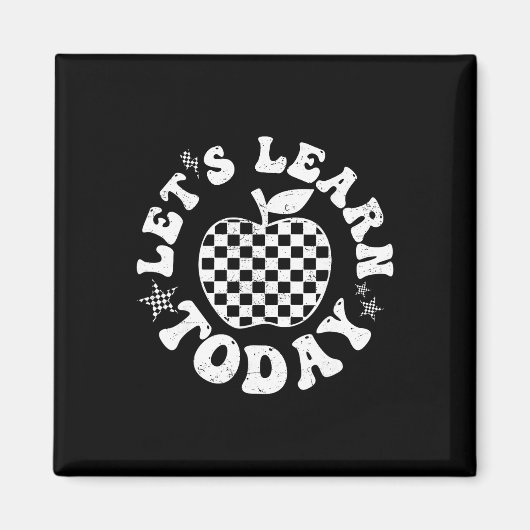 Let's Learn Today Checkered Apple Ck To School Tea Magnet (Vorne)