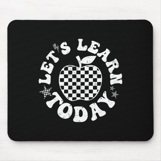 Let's Learn Today Checkered Apple Ck To School Tea Mousepad (Vorne)