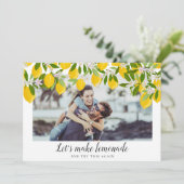 Lets Make Lemonade Change the Date Photo Einladung (Stehend Vorderseite)