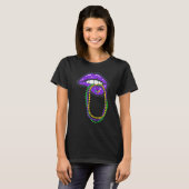 Let's Mardi gras y'all celebrating party lips bead T-Shirt (Vorne ganz)