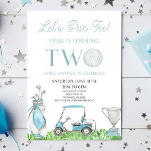 Let's Par-T-Shirt Blue Golf 2. Geburtstag Party