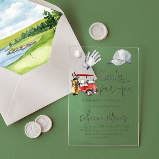 Let's Par T-Shirt Golf Baby Dusche Sport Thema Par Acryleinladungen