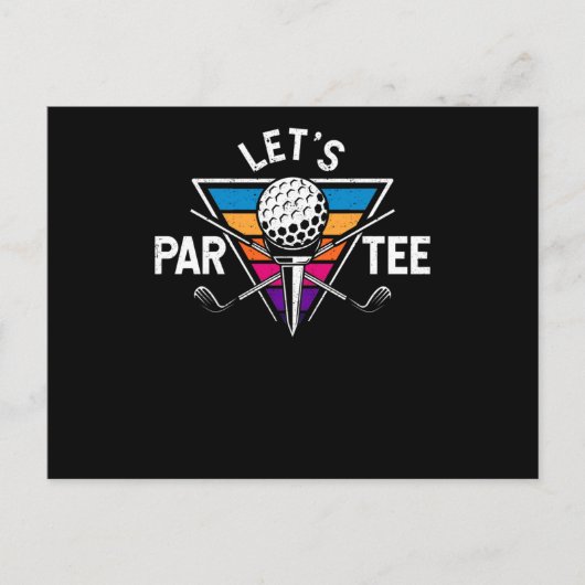 Let's Par T-Shirt Golf Ball T-Shirt Button Funny G Postkarte (Vorderseite)