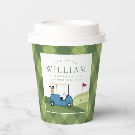 Let's Par T-Shirt Golf Raute Muster ersten Geburts Pappbecher