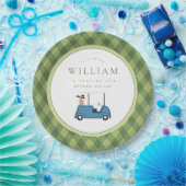 Let's Par T-Shirt Golf Raute Muster ersten Geburts Pappteller (Party)