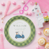 Let's Par T-Shirt Golf Raute Muster ersten Geburts Pappteller (Party)