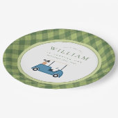 Let's Par T-Shirt Golf Raute Muster ersten Geburts Pappteller (Schrägansicht)